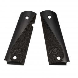 Kimber 1911 Full Size Grips, Stipple and Scallop, Black / Gray Laminate