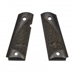 Kimber 1911 Compact Grips, Stipple and Scallop, Black / Gray Laminate