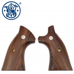 Smith & Wesson K, L-Frame Grips, Square Butt, Smooth Wood w/Medallions