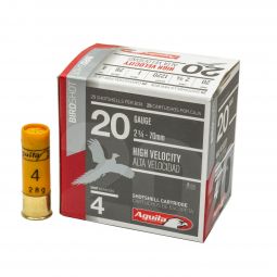 Aguila Field Load 20ga. 2-3/4" 1oz. #4 Lead Shot Ammunition, 25 Round Box