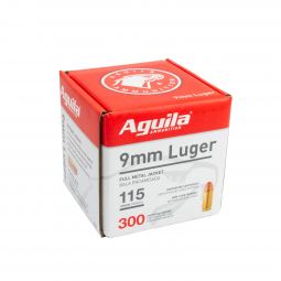 Aguila 9mm 115gr. FMJ Ammunition, 300 Round Box