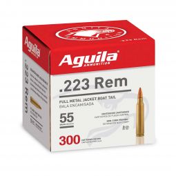 Aguila .223 Rem 55gr. FMJ Ammunition, 300 Round Box