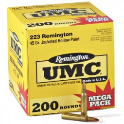 Remington UMC .223 REM 45Gr. JHP 200 Round Mega Pack