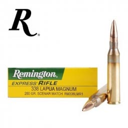 Remington 338 Lapua Magnum 250GR. Scenar Match Ammunition 20 Round Box