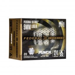 Federal Premium 9mm 124gr. Punch JHP Ammunition, 20 Round Box