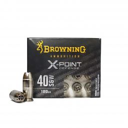 Browning X-Point Defense .40 S&W 180gr. JHP Ammunition, 20 Round Box