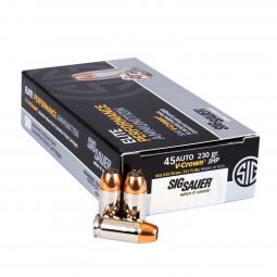 Sig Sauer Elite Performance V-Crown .45 ACP 230gr. JHP Ammunition, 50 Round Box