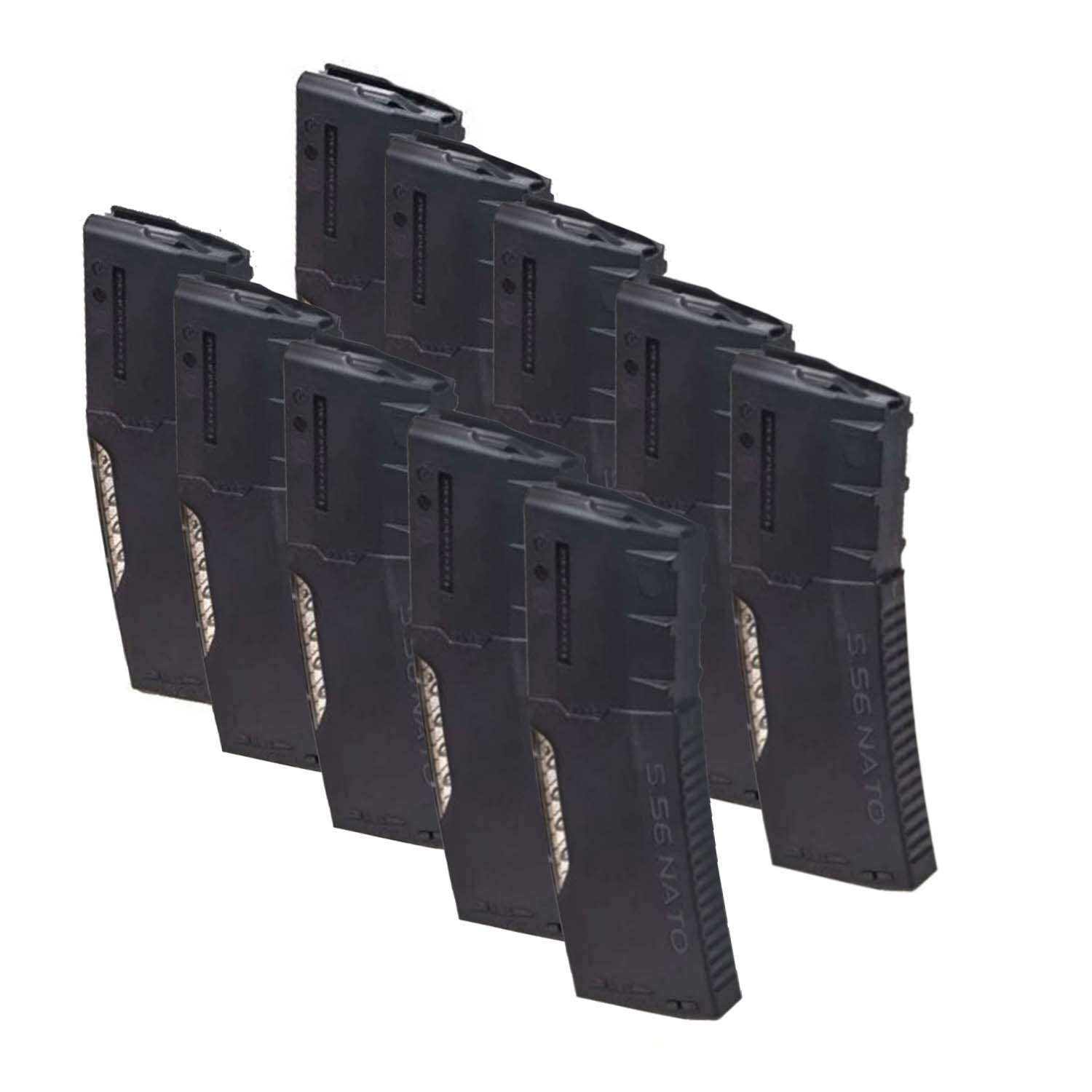 Hera USA H3T Gen2 AR-15 5.56 30 Round Transparent Frame Magazine, 10 Pack:  MGW