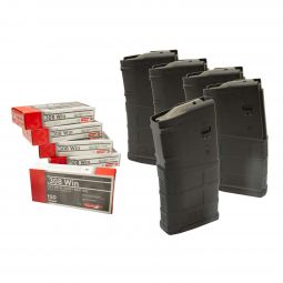 Magpul PMAG LR/SR Gen M3 20rd Magazines x5 w/ 100 Rounds of .308 Ammunition