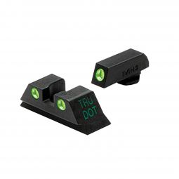 Meprolight Tru-Dot Fixed Night Sight Set for Glock G42, G43, G43X, & G48, Green / Green