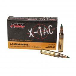 PMC X-TAC 5.56 NATO 62gr. Green Tip LAP Ammunition, 20 Round Box