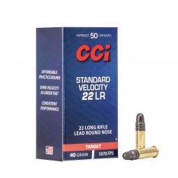 CCI Standard Velocity 22LR 40gr. Round Nose Ammunition, 50 Round Box