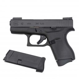 Glock 42 .380 ACP Pistol w/ TRUGLO TFO Tritium/Fiber Optic Sights & 2 6rd. Magazines, Pre-Owned