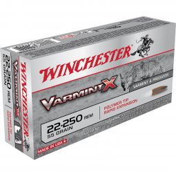 Winchester Varmint-X 22-250 Rem 55gr. Ammunition, 20 Round Box