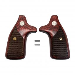 Altamont S&W J-Frame Grips Round Butt, ALTAI Super Rosewood Snakeskin w/ S&W Medallions