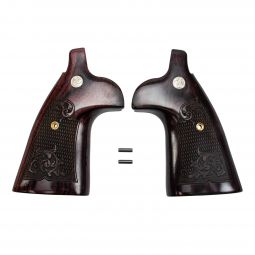 Altamont S&W N-Frame Grips Square Butt, Target Super Rosewood Checkered Engraved w/ S&W Logo