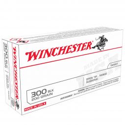 Winchester USA 300 Blackout 200gr. FMJOT Subsonic Ammunition, 20 Round Box
