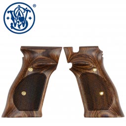 Smith & Wesson Model 41 .22 Auto Grips, Checkered Hardwood