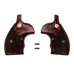 Altamont S&W K/L-Frame Grips Round Butt, Boot Super Rosewood Checkered w/ S&W Medallions