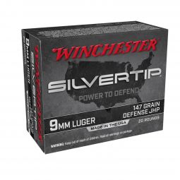 Winchester Silvertip 9mm 147gr JHP Ammunition, 20 Round Box