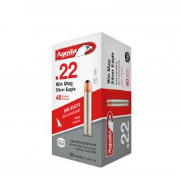 Aguila Silver Eagle, 22 Win Mag High Velocity Ammunition, 40gr. Soft Point, 50 Round Box