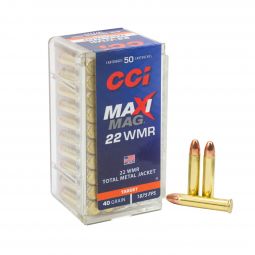 CCI Maxi Mag 22WMR 40gr. TMJ Ammunition, 50 Round Box