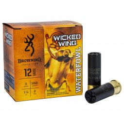 Browning Wicked Wing 12ga. 3" 1-1/4oz #2 Steel Shot Ammunition, 25 Round Box