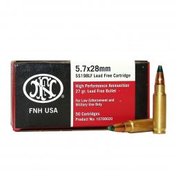 FNH 5.7x28mm SS198LF 27gr. Lead Free Ammunition, 50 Round Box