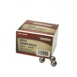 Traditions .50 Cal Rifle Lead Round Balls (.490" Diameter), 177 Grain, Pack of 100