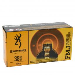 Browning Training & Practice 38 Special 130gr. FMJ Ammunition, 50 Round Box