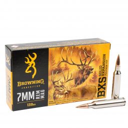 Browning BXS 7mm Rem Mag 139gr. Solid Expansion Ammunition, 20 Round Box