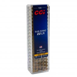 CCI Sub-Sonic 22LR 40gr. Hollow Point Ammunition, 100 Round Box