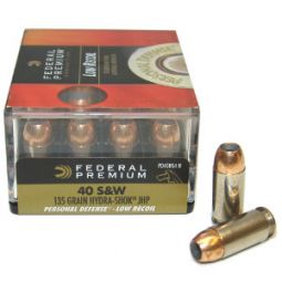 Federal Premium 40 S&W 135gr. Hydra Shok JHP Low Recoil Ammunition 20 Round Box