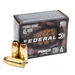 Federal Premium .45 Auto 230gr. Punch JHP Ammunition, 20 Round Box