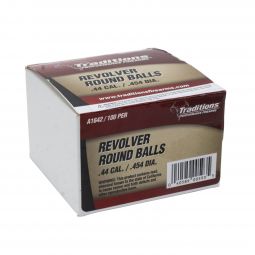 Traditions .44 Cal Revolver Round Balls (.454" Diameter), 140 Grain, Pack of 100