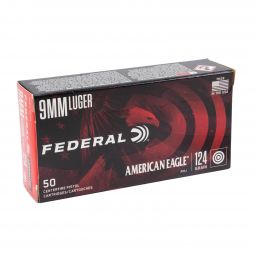 American Eagle 9mm 124gr. FMJ Ammunition, 50 Round Box