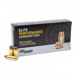 Sig Sauer Elite Performance V-Crown .45 ACP 185gr. JHP Ammunition, 50 Round Box