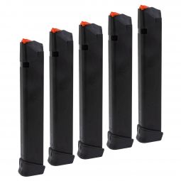 Glock 9mm 33 Round Black Magazine, 5-Pack