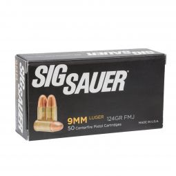 Sig Sauer Elite Performance 9MM 124Gr. FMJ Ammunition, 50 Round Box