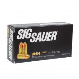 Sig Sauer Elite Performance 9MM 147Gr. FMJ Ammunition, 50 Round Box