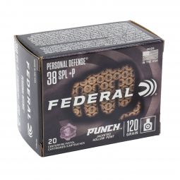 Federal Punch 38 Special 120gr. JHP Ammunition, 20 Round Box