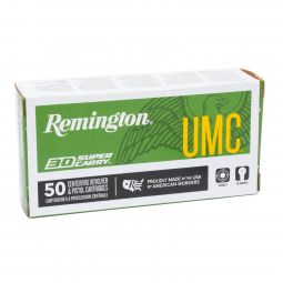 Remington UMC 30 Super Carry 100gr. FMJ Ammunition, 50 Round Box