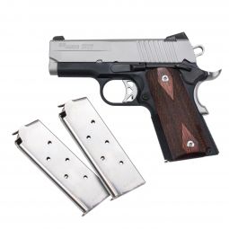 Sig Sauer 1911 Ultra Compact Pistol, .45 ACP 3.3" Barrel, Two Tone w/ Rosewood & 3 Mags, Pre-Owned