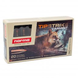 Norma Tipstrike-Varmint 22-250 Rem 55gr. Ammunition, 20 Round Box