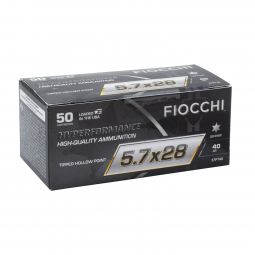 Fiocchi Hyperformance 5.7x28mm 40gr. Tipped Hollow Point Ammunition, 50 Round Box