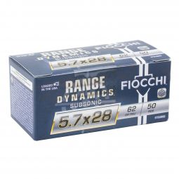 Fiocchi Range Dynamics 5.7x28mm 62gr. Subsonic FMJ Ammunition, 50 Round Box