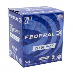 Federal Champion 22LR 36gr. Copper Plated HP Ammunition, 525 Round Box