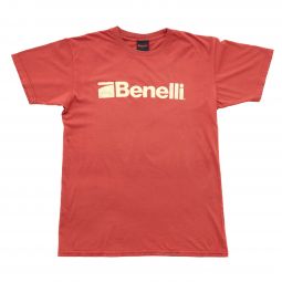 Benelli Distressed Logo T-Shirt, Burnt Red