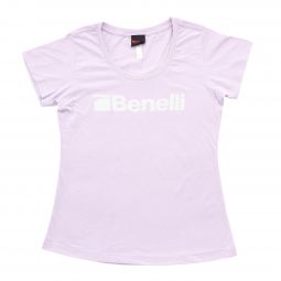 Benelli Distressed Logo Womens T-Shirt, Pastel Lilac