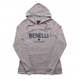 Benelli Mediumweight Vintage Logo Womens Hoodie, Medium Gray Heather